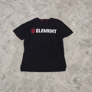 Element Skateboards Black Logo Tee Size L